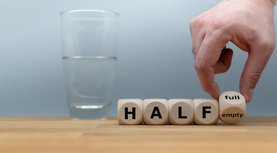Meaning of Glass Half Full - Optimism and Pessimism